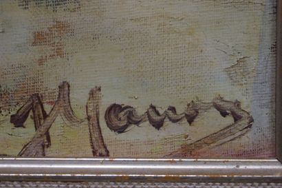 MANOY ? "Quai de Seine", huile sur toile, sbd. 38x46 cm