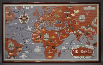 AIR FRANCE Affiche "Air France" d'après Lucien Boucher. 58x95 cm