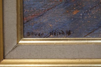 Silver NEJAD (1929-1995) Deux huiles sur toile "Petite marine" et "Vent d'Est", sbg....
