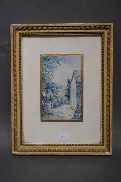 null "Maison de montagne", aquarelle, sbg. 13,5x8 cm