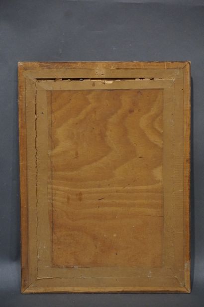 null Panneau en bois gravé "Fernandel", sbd. 59,5x44 cm