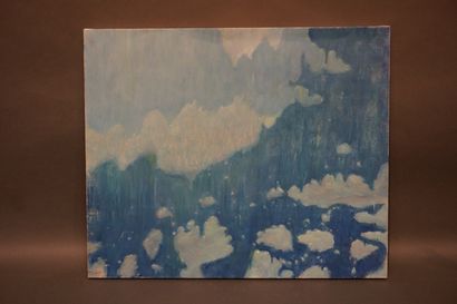 Pierre VINCENT "Icebergs", paire d'huiles sur toile, sbg. 54x65 cm