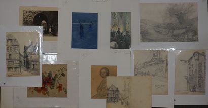 null Lot of drawings, engravings, reproductions.