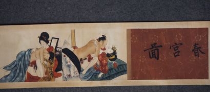 null Rouleau asiatique "scènes érotiques". 250 cm
