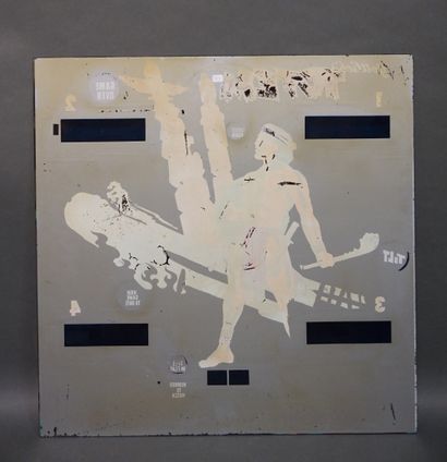 Gottlieb&Co Plaque de flipper en verre, Gottlieb's "Totem". 66x66 cm