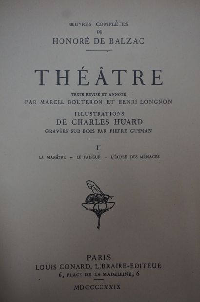 LIVRES Balzac: "Œuvres", 41 volumes, ill. Charles Huard.