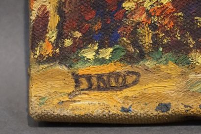 Ferdinand DESNOS (1901-1958) "Les vendanges", huile sur toile. Signée en bas à gauche....