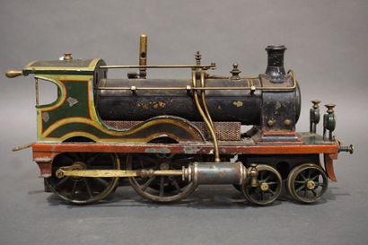 J. SCHOENNER 1900/1910 Rame à vapeur vive comprenant locomotive anglaise 220 verte...