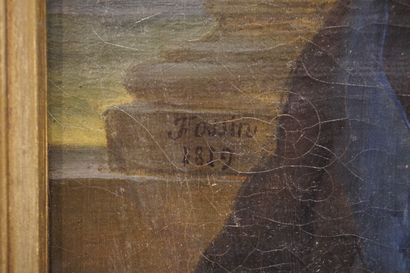 FOSSIN 
Ecole française du début du XIXème siècle: "Portrait de Louis XVIII". Sur...