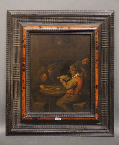 EGBERT VAN HEEMSKERK (Haarlem 1634 - Londres 1704) "Characters sitting in an inn",...