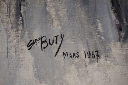 Suze BUTY "Portrait de jeune homme", huile sur toile, sbg, daté 1967. 65x54 cm