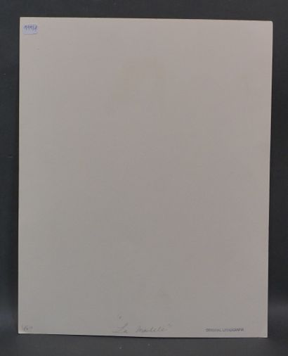Léonor FINI "La modèle: Femme rousse nue debout", lithographie, 25/150. 38x30 cm