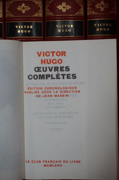 LIVRES Book handle: Victor Hugo "Complete Works", The French Book Club, 18 volum...