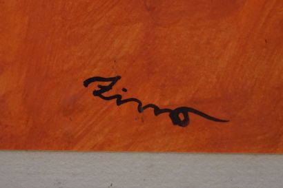 ZIMO "Portrait d'homme au pull orange", huile, sbd. 45x31,5 cm