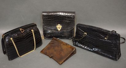 Sacs à main Handle of four handbags or pouch including Kirby Beard&Cie.