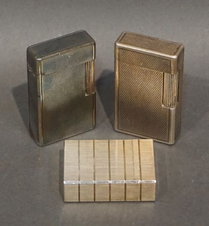 DUPONT Three lighters S.T. Dupont. One monogrammed PL.