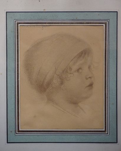 Walther SCHACHINGER (1883-1962) Paire de sanguines: "Portraits d'enfants", signées...