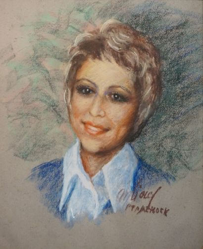 LIOUD "Portrait de Nadia", pastel, sbd. 40x33 cm