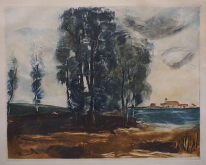 null After Vlaminck: "Landscape", chalcography of the Louvre. 62x82 cm