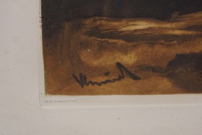 null After Vlaminck: "Landscape", chalcography of the Louvre. 62x82 cm