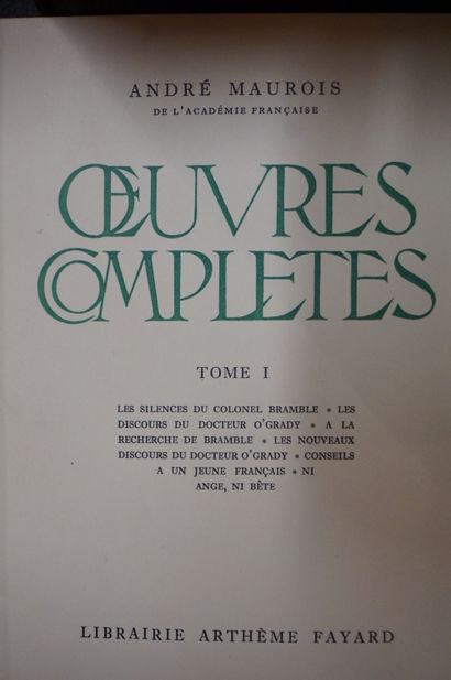 null André Maurois: "Œuvres complètes", 15 bound volumes.
