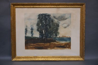 null D'après Vlaminck: "Paysage", chalcographie du Louvre. 62x82 cm