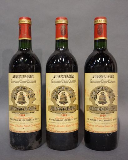 3 bouteilles CH. ANGELUS, Saint-Emilion Grand...