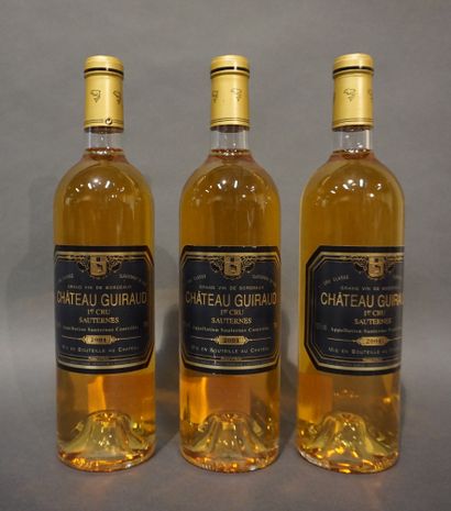 3 bouteilles CH. GUIRAUD, 1° cru Sauternes...