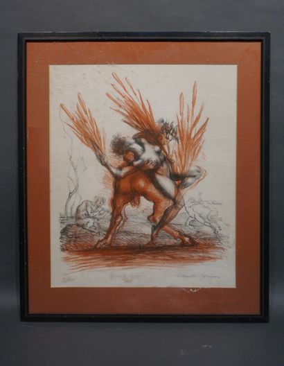 null "Femmes et satyres", lithographie, sbd, 93/100. 62,5x52 cm