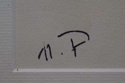 null Ecole moderne: "Homme de profil", pastel, monogrammé N.P. 36x28 cm