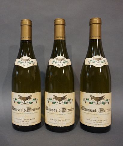  3 bouteilles MEURSAULT "Les Perrières 1er cru", Domaine Coche-Dury 2013 (1 elt,...