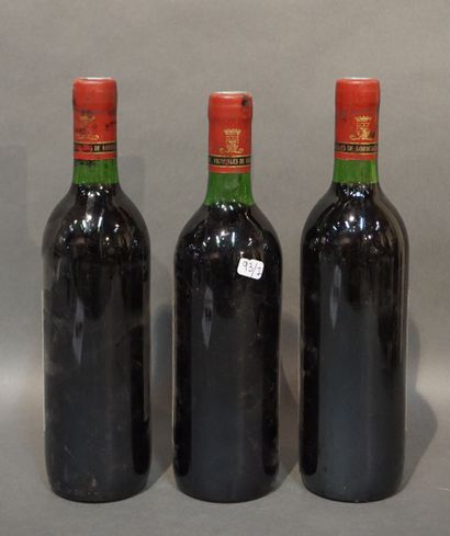 null 3 bouteilles CLOS BEAUCAILLOU, Bordeaux supérieur, 2 de 1984, 1 de 1985.