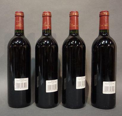 null 4 bouteilles CH. PONTET-CANET, 5° cru Pauillac 2001 (elt)