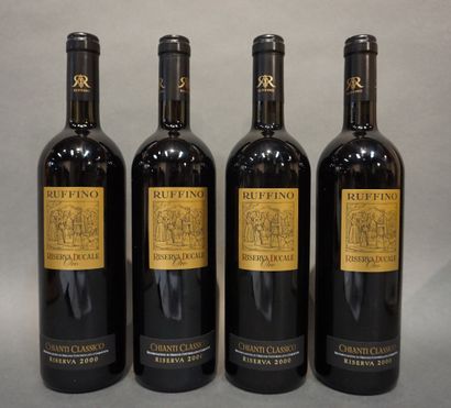  4 bouteilles CHIANTI CLASSICO "riserva ducale", Ruffino 2000 cb