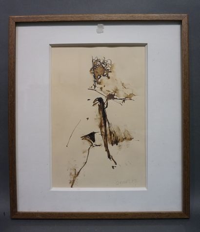 GRISEL "Nude", wash, sbd, dated 72. 30x19,5 cm