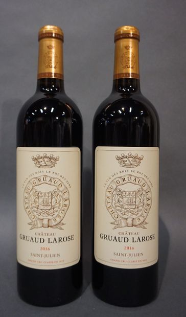 2 bouteilles CH. GRUAUD-LAROSE, 2° cru Saint-Julien...