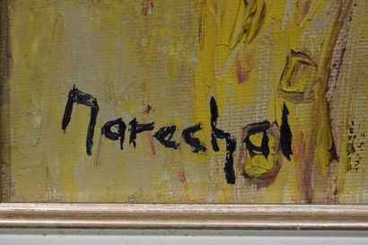 Francis MARECHAL "Sentier sauvage", huile sur toile, sbg. 55x46 cm