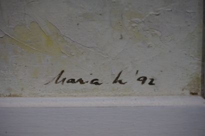 MARIA "Payage de neige", huile sur toile, sbd, daté 92. 38x46 cm