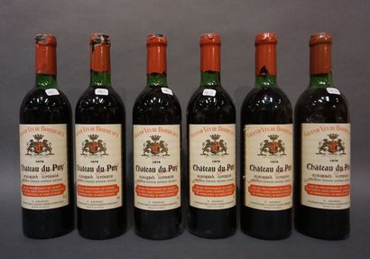  6 bouteilles CH. DU PUY, Bordeaux Supérieur 1976 (pionnier du bio avant l'heure,...