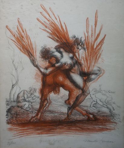 null "Femmes et satyres", lithographie, sbd, 93/100. 62,5x52 cm