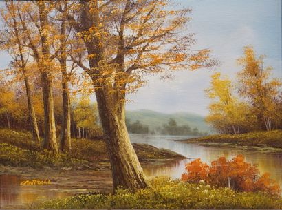 CANTRELL "Paysage d'automne", huile sur toile, sbg. 31x41 cm