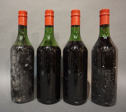  4 bouteilles CH. RAUSAN-SÉGLA, 2° cru Margaux 1970 (1 LB, 1 MB, 2 B)