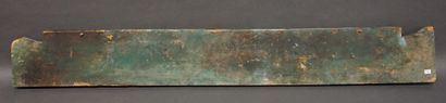 HUET "Bord de mer breton", huile sur planche de bois, sbg. 17x126x3 cm