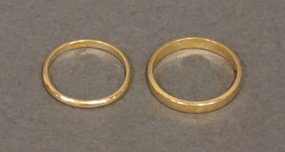 * Alliances Two gold wedding rings (Total weight: 4,2grs)