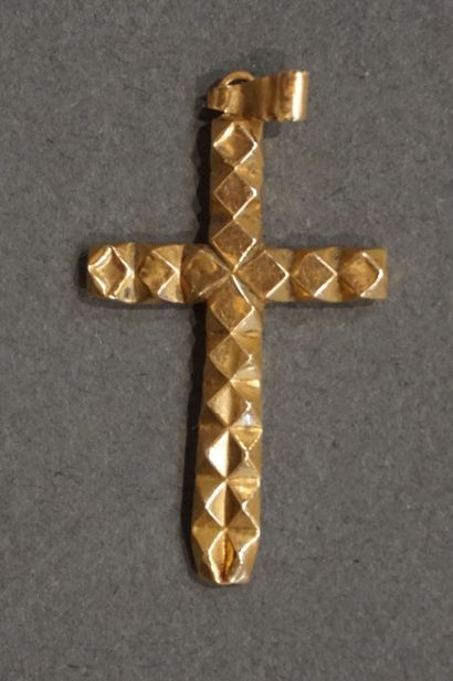 Croix Croix pendentif en or à facettes (1gr)
