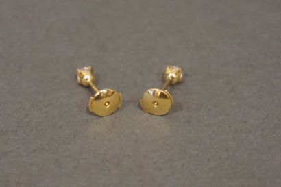 Paire de clous Paire de clous d'oreilles en or sertis chacun diamant (1,6 grs)