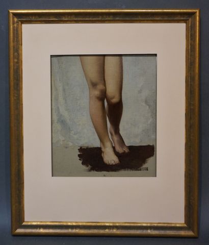 null "Etude de jambes", huile. 20x17,5 cm