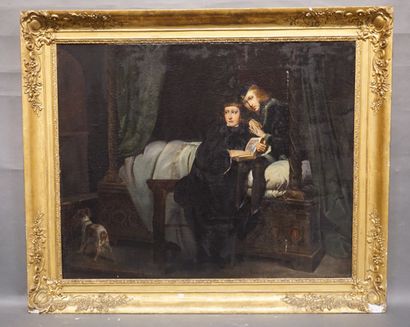 D'après Paul DELAROCHE Ecole XIXe: "Les enfants d'Edouard", huile sur toile (restaurations)....