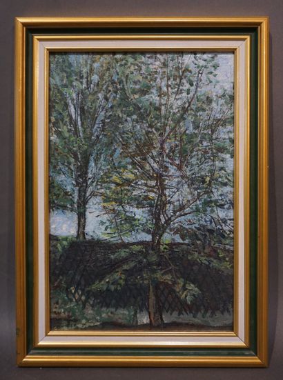 ANTOINE MALLIARAKIS DIT MAYO (1905-1990) "Paysage", huile. 31,5x21 cm