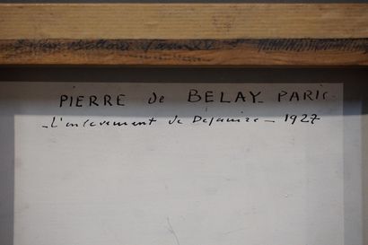 Pierre DE BELAY (1890-1947) "L'enlèvement de Déjanire", huile sur panneau, sbd, daté...